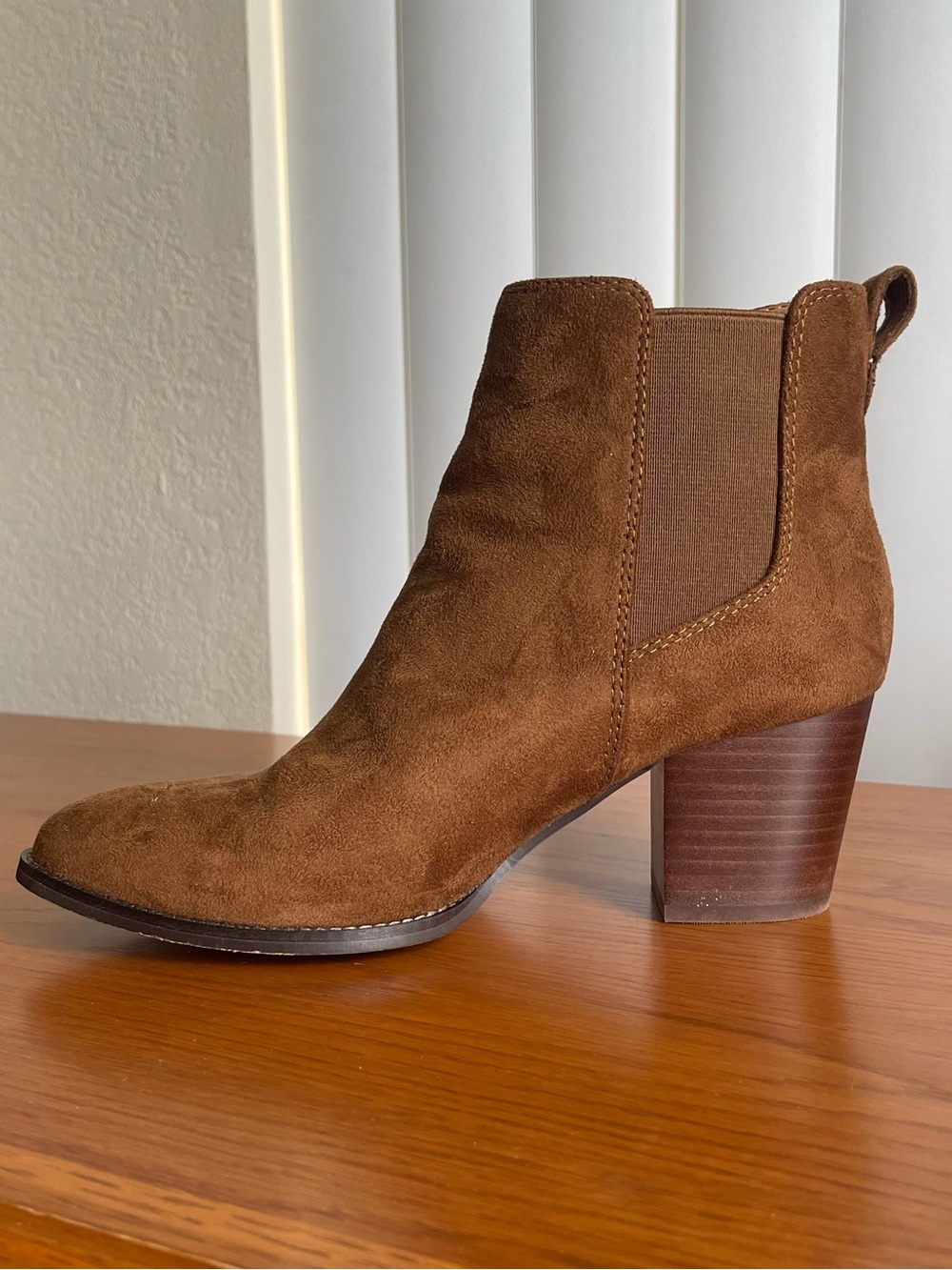 J.Crew Rory Microsuede Heeled Boots Rich Walnut Size 8.5 - Picture 3 of 14